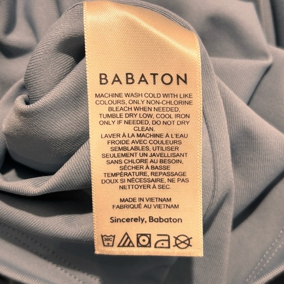 BABATON By Aritzia SZ L Contour Body Con Square Neck Lined Sleeveless Midi Dress - Picture 8 of 8